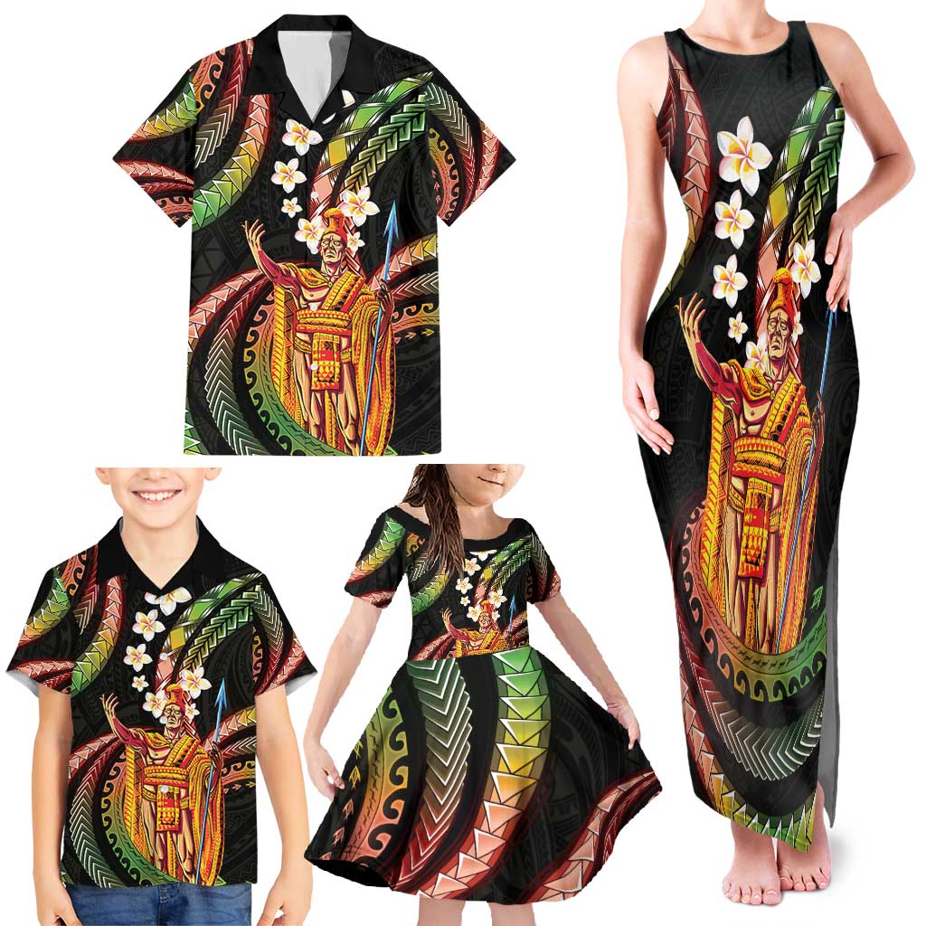 Hawaii King Kamehameha Family Matching Tank Maxi Dress and Hawaiian Shirt Fantastic Plumeria Reggae LT01 - Polynesian Pride