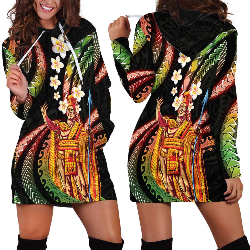 Hawaii King Kamehameha Hoodie Dress Fantastic Plumeria Reggae LT01 - Polynesian Pride