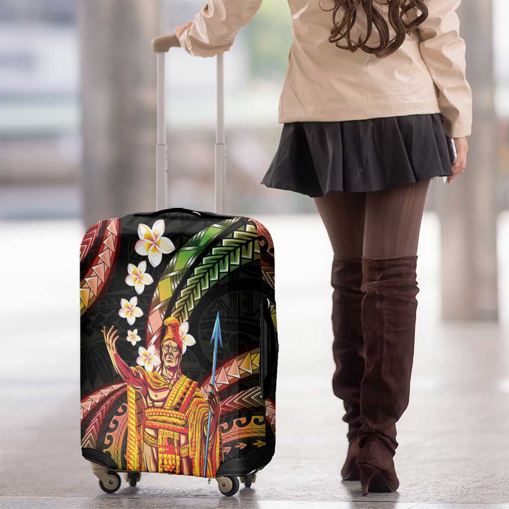 Hawaii King Kamehameha Luggage Cover Fantastic Plumeria Reggae