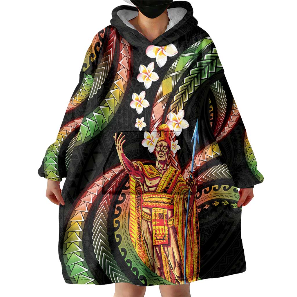 Hawaii King Kamehameha Wearable Blanket Hoodie Fantastic Plumeria Reggae LT01 - Polynesian Pride