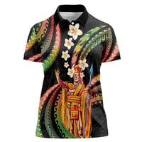 Hawaii King Kamehameha Women Polo Shirt Fantastic Plumeria Reggae LT01 Female Reggae - Polynesian Pride
