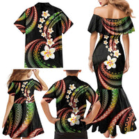 Hawaii Plumeria Reggae Family Matching Mermaid Dress and Hawaiian Shirt Polynesian Pattern LT01 - Polynesian Pride