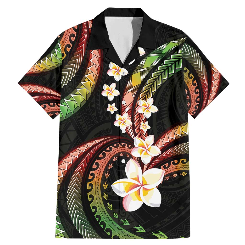 Hawaii Plumeria Reggae Family Matching Mermaid Dress and Hawaiian Shirt Polynesian Pattern LT01 Dad's Shirt - Short Sleeve Reggae - Polynesian Pride