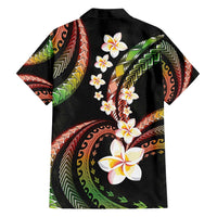 Hawaii Plumeria Reggae Family Matching Summer Maxi Dress and Hawaiian Shirt Polynesian Pattern