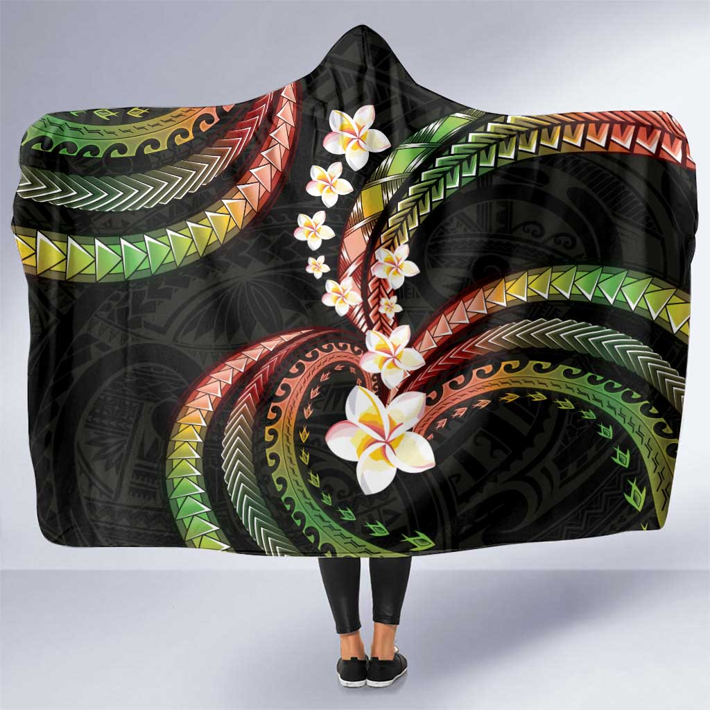 Hawaii Plumeria Reggae Hooded Blanket Polynesian Pattern LT01 One Size Reggae - Polynesian Pride