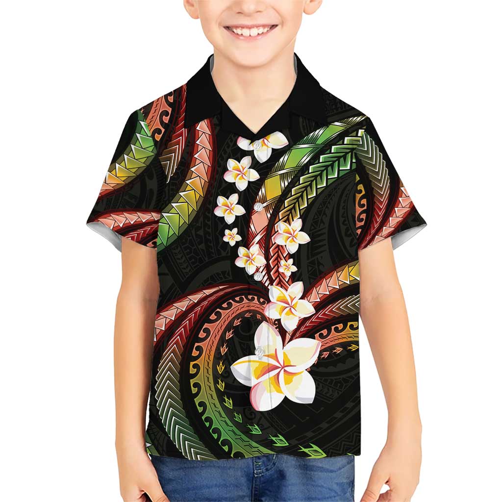 Hawaii Plumeria Reggae Kid Hawaiian Shirt Polynesian Pattern LT01 Kid Reggae - Polynesian Pride