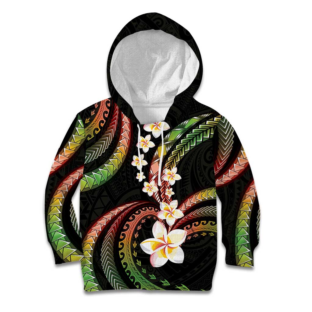 Hawaii Plumeria Reggae Kid Hoodie Polynesian Pattern LT01 Hoodie Reggae - Polynesian Pride