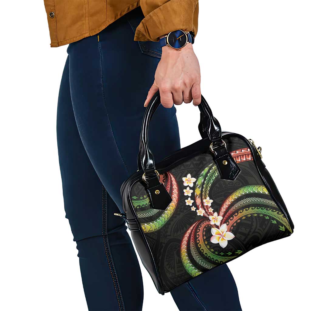 Hawaii Plumeria Reggae Shoulder Handbag Polynesian Pattern