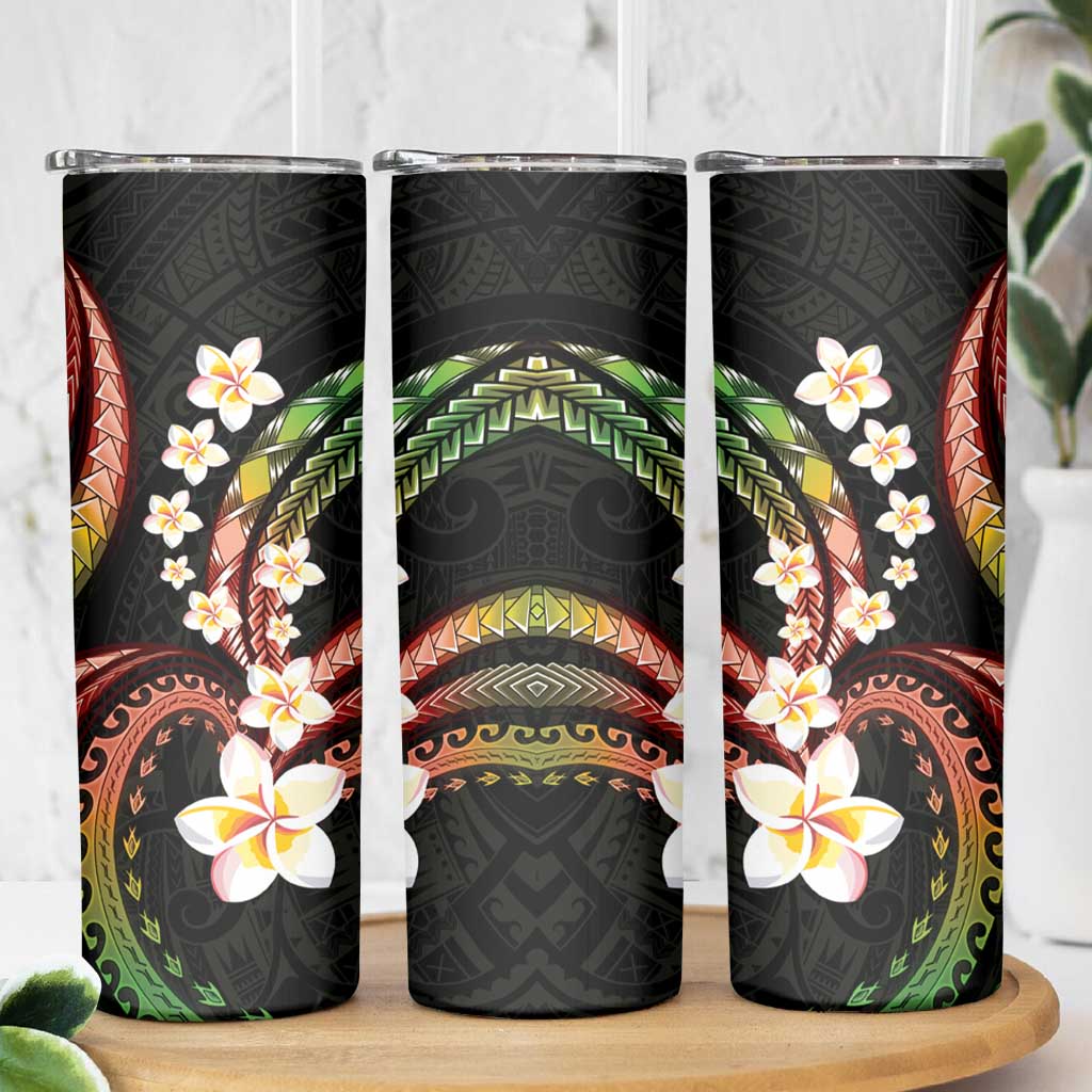 Hawaii Plumeria Reggae Skinny Tumbler Polynesian Pattern LT01 - Polynesian Pride