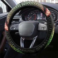 Hawaii Plumeria Reggae Steering Wheel Cover Polynesian Pattern