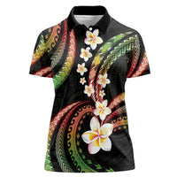 Hawaii Plumeria Reggae Women Polo Shirt Polynesian Pattern LT01 Female Reggae - Polynesian Pride
