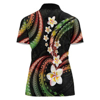 Hawaii Plumeria Reggae Women Polo Shirt Polynesian Pattern LT01 - Polynesian Pride
