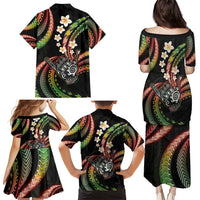 Hawaii Shaka Sign Family Matching Puletasi and Hawaiian Shirt Fantastic Frangipani Reggae LT01 - Polynesian Pride