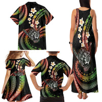 Hawaii Shaka Sign Family Matching Tank Maxi Dress and Hawaiian Shirt Fantastic Frangipani Reggae