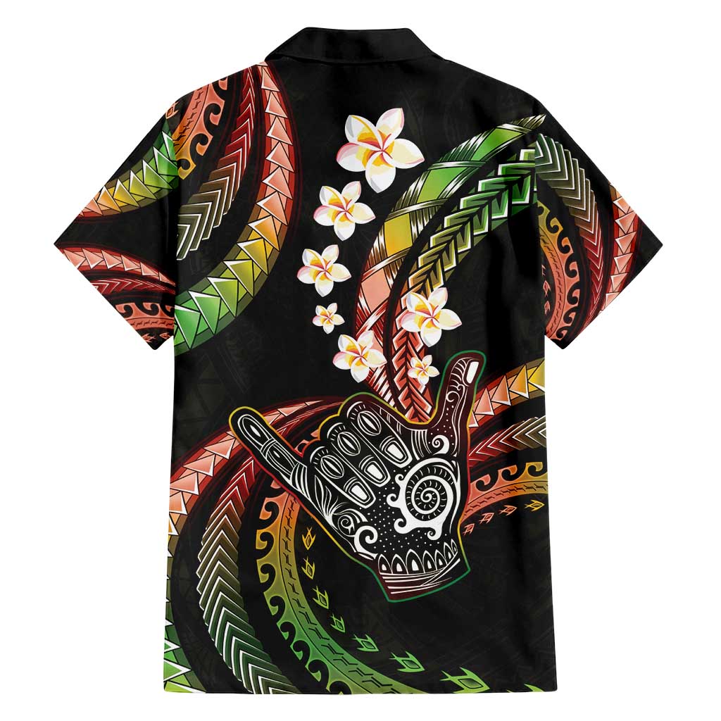 Hawaii Shaka Sign Family Matching Tank Maxi Dress and Hawaiian Shirt Fantastic Frangipani Reggae
