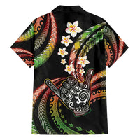 Hawaii Shaka Sign Family Matching Tank Maxi Dress and Hawaiian Shirt Fantastic Frangipani Reggae