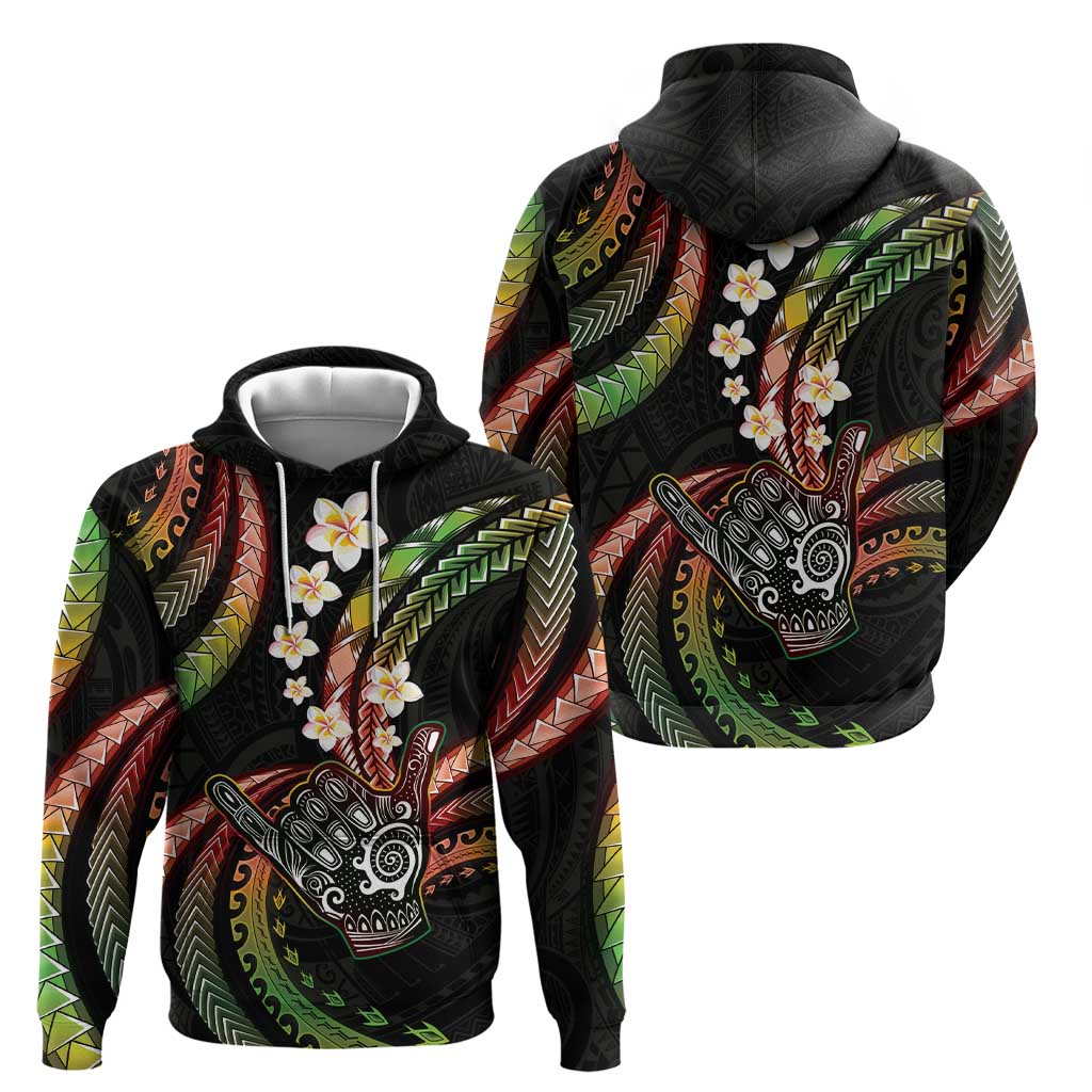 Hawaii Shaka Sign Hoodie Fantastic Frangipani Reggae
