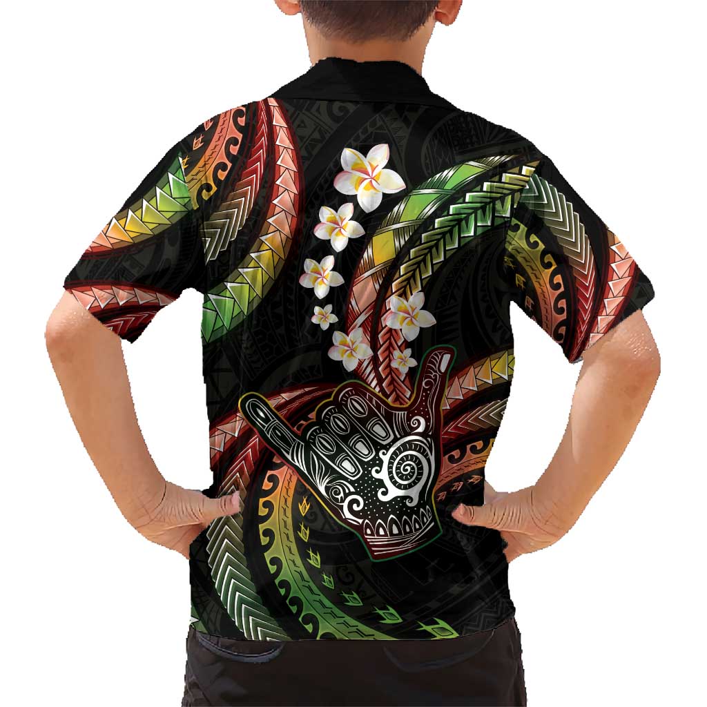 Hawaii Shaka Sign Kid Hawaiian Shirt Fantastic Frangipani Reggae