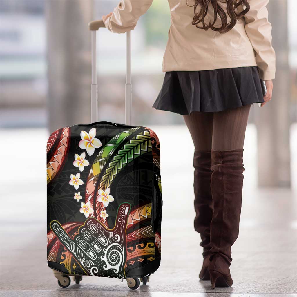 Hawaii Shaka Sign Luggage Cover Fantastic Frangipani Reggae