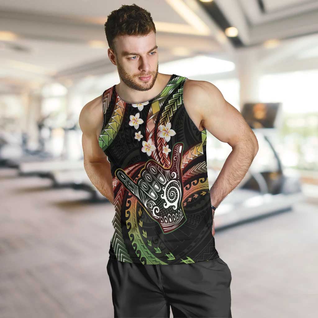 Hawaii Shaka Sign Men Tank Top Fantastic Frangipani Reggae