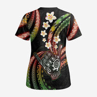 Hawaii Shaka Sign Scrub Top Fantastic Frangipani Reggae LT01 - Polynesian Pride