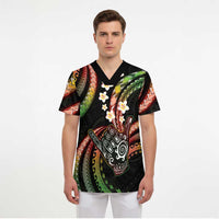Hawaii Shaka Sign Scrub Top Fantastic Frangipani Reggae LT01 - Polynesian Pride