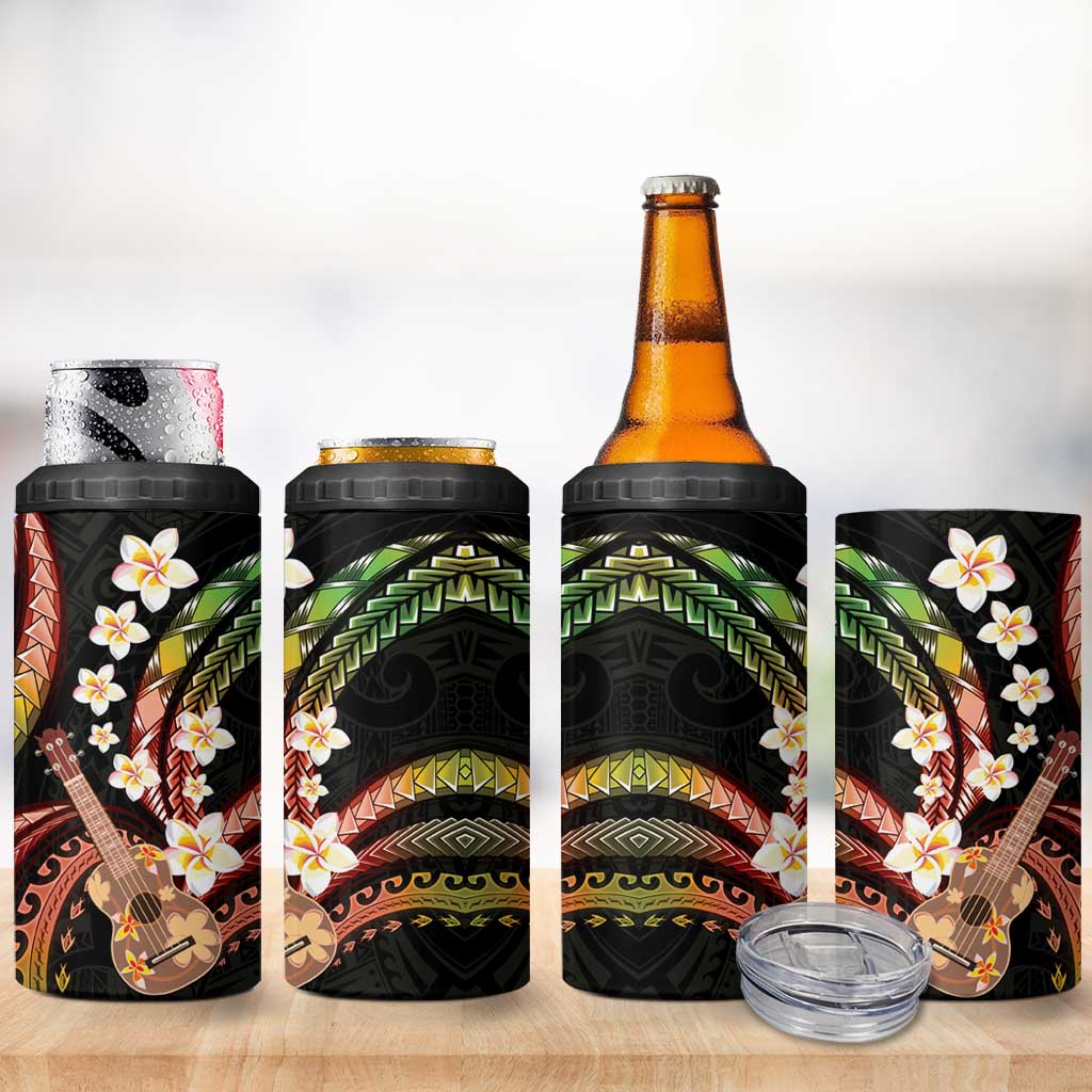 Hawaiian Ukulele 4 in 1 Can Cooler Tumbler Jawaiian Fantastic Plumeria LT01 - Polynesian Pride