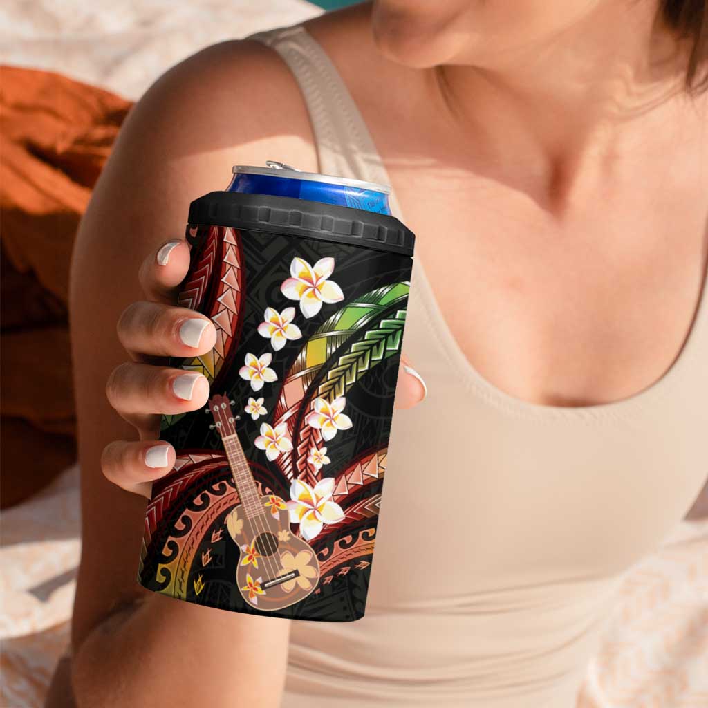 Hawaiian Ukulele 4 in 1 Can Cooler Tumbler Jawaiian Fantastic Plumeria LT01 - Polynesian Pride