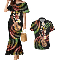 Hawaiian Ukulele Couples Matching Mermaid Dress and Hawaiian Shirt Jawaiian Fantastic Plumeria LT01 Reggae - Polynesian Pride