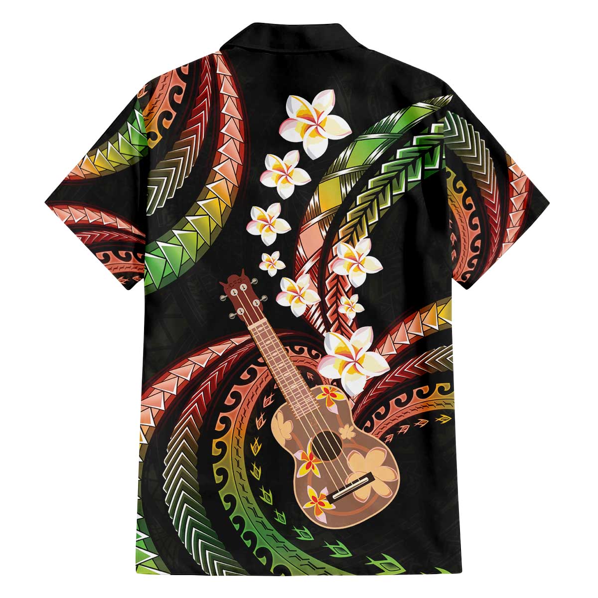 Hawaiian Ukulele Family Matching Off The Shoulder Long Sleeve Dress and Hawaiian Shirt Jawaiian Fantastic Plumeria LT01 - Polynesian Pride