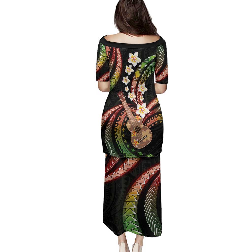 Hawaiian Ukulele Family Matching Puletasi and Hawaiian Shirt Jawaiian Fantastic Plumeria LT01 - Polynesian Pride
