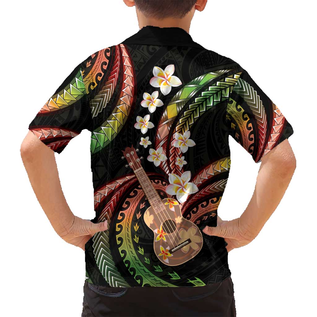 Hawaiian Ukulele Family Matching Tank Maxi Dress and Hawaiian Shirt Jawaiian Fantastic Plumeria LT01 - Polynesian Pride