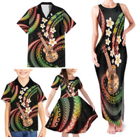 Hawaiian Ukulele Family Matching Tank Maxi Dress and Hawaiian Shirt Jawaiian Fantastic Plumeria LT01 - Polynesian Pride