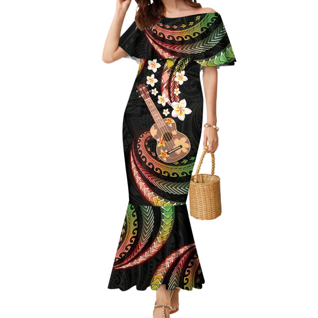 Hawaiian Ukulele Mermaid Dress Jawaiian Fantastic Plumeria