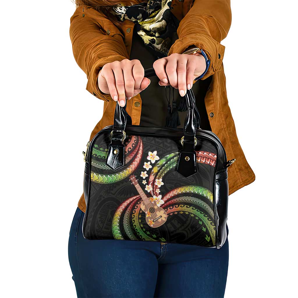 Hawaiian Ukulele Shoulder Handbag Jawaiian Fantastic Plumeria