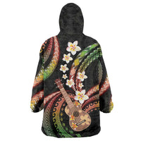 Hawaiian Ukulele Wearable Blanket Hoodie Jawaiian Fantastic Plumeria LT01 - Polynesian Pride