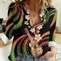 Hawaiian Ukulele Women Casual Shirt Jawaiian Fantastic Plumeria LT01 Female Reggae - Polynesian Pride