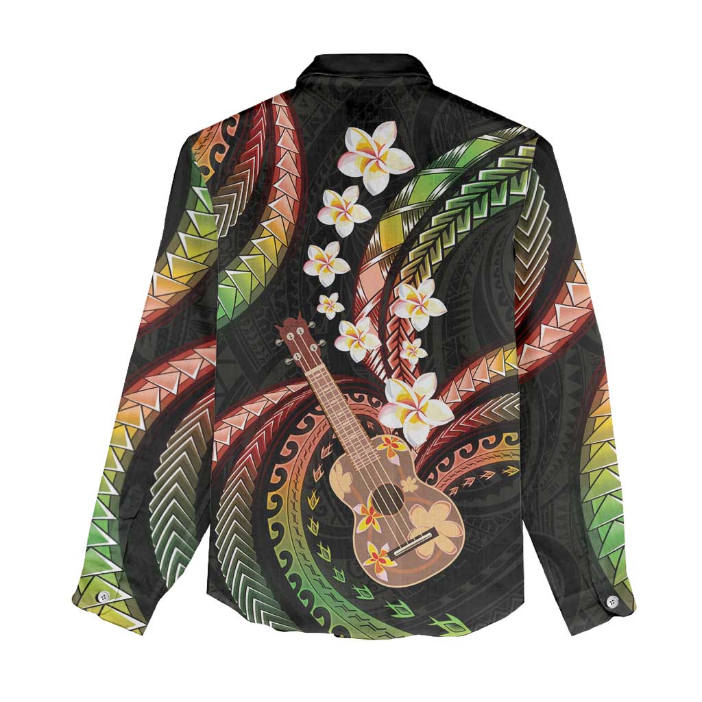 Hawaiian Ukulele Women Casual Shirt Jawaiian Fantastic Plumeria LT01 - Polynesian Pride