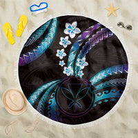 Hawaii Map Kanaka Maoli Beach Blanket Fantastic Frangipani Amethyst Gradient LT01 One Size 150cm Purple - Polynesian Pride