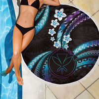 Hawaii Map Kanaka Maoli Beach Blanket Fantastic Frangipani Amethyst Gradient LT01 - Polynesian Pride