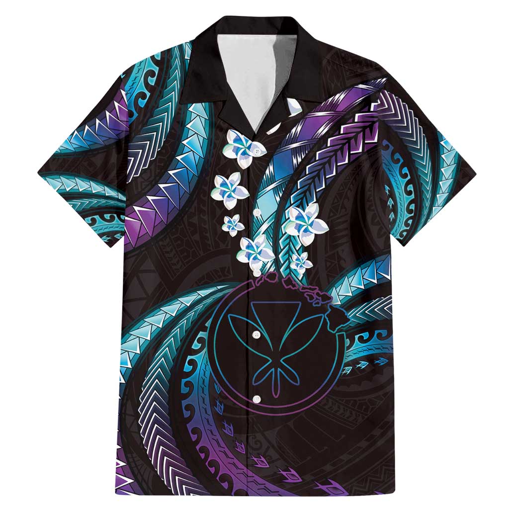 Hawaii Map Kanaka Maoli Family Matching Mermaid Dress and Hawaiian Shirt Fantastic Frangipani Amethyst Gradient LT01 Dad's Shirt - Short Sleeve Purple - Polynesian Pride