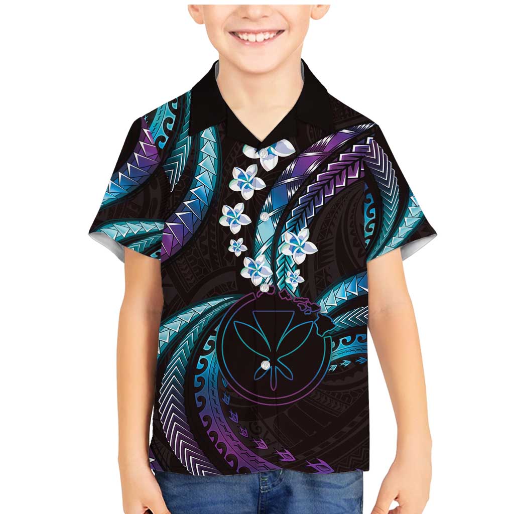 Hawaii Map Kanaka Maoli Family Matching Mermaid Dress and Hawaiian Shirt Fantastic Frangipani Amethyst Gradient LT01 Son's Shirt Purple - Polynesian Pride