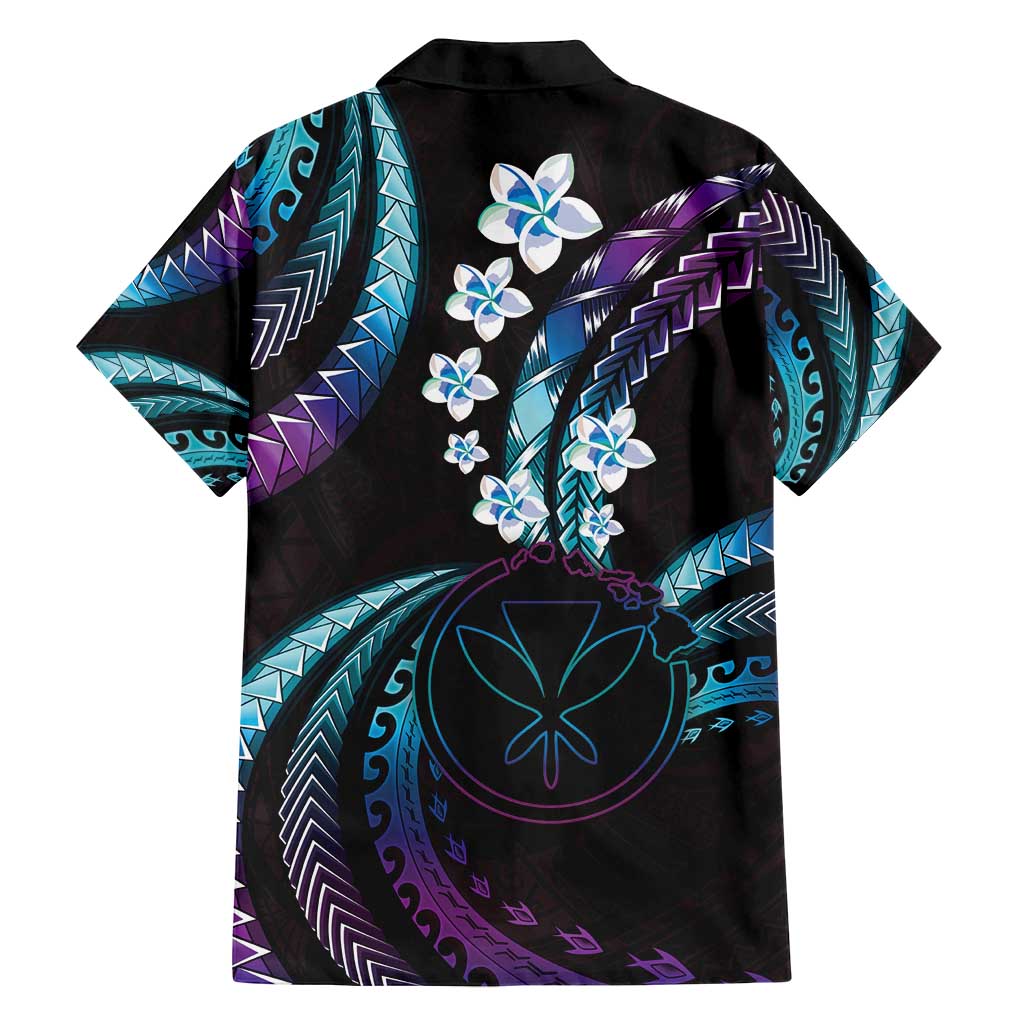 Hawaii Map Kanaka Maoli Family Matching Off Shoulder Maxi Dress and Hawaiian Shirt Fantastic Frangipani Amethyst Gradient LT01 - Polynesian Pride