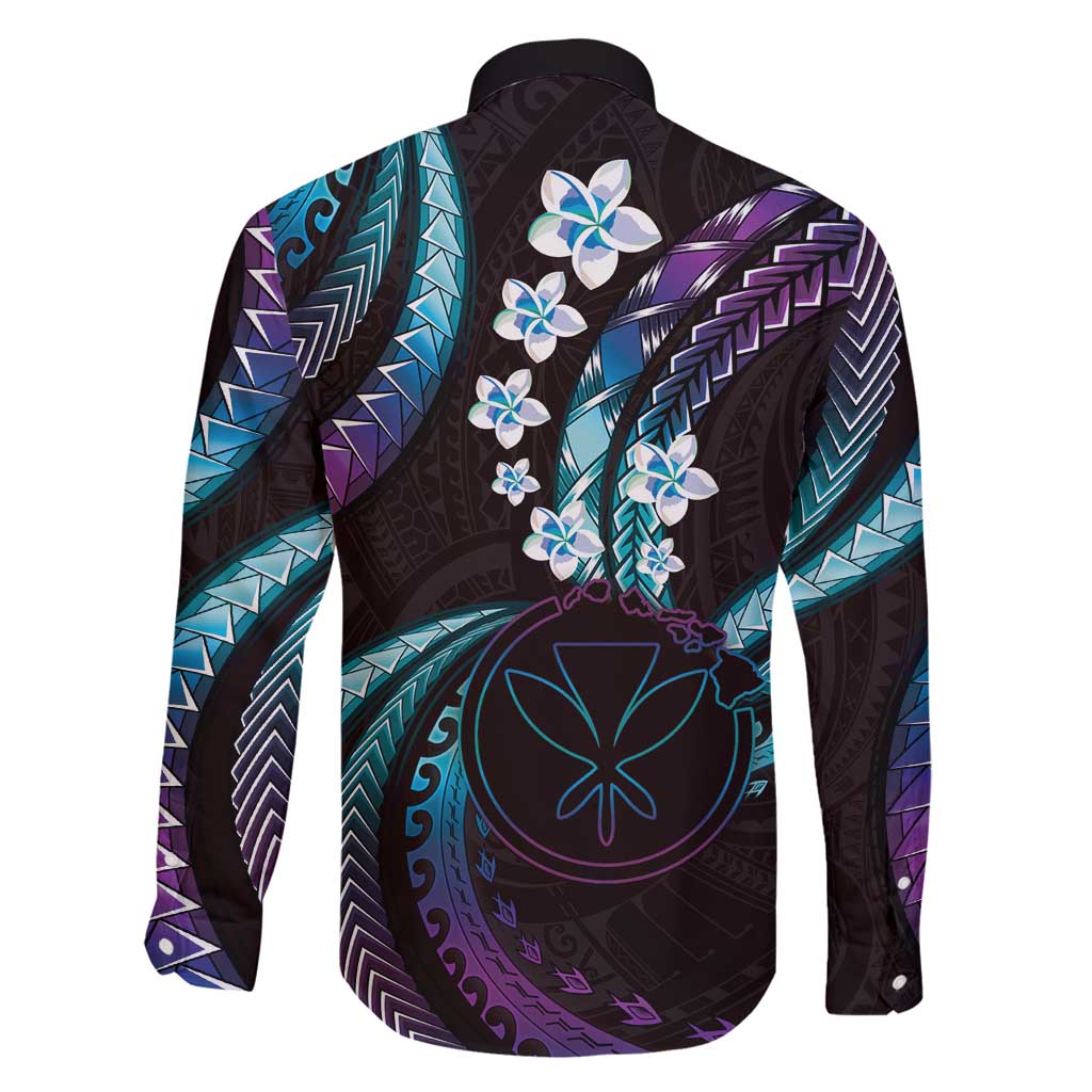 Hawaii Map Kanaka Maoli Family Matching Off Shoulder Short Dress and Hawaiian Shirt Fantastic Frangipani Amethyst Gradient LT01 - Polynesian Pride