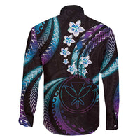 Hawaii Map Kanaka Maoli Family Matching Puletasi and Hawaiian Shirt Fantastic Frangipani Amethyst Gradient LT01 - Polynesian Pride