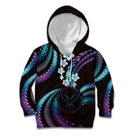 Hawaii Map Kanaka Maoli Kid Hoodie Fantastic Frangipani Amethyst Gradient LT01 Hoodie Purple - Polynesian Pride