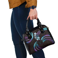 Hawaii Map Kanaka Maoli Shoulder Handbag Fantastic Frangipani Amethyst Gradient