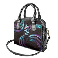 Hawaii Map Kanaka Maoli Shoulder Handbag Fantastic Frangipani Amethyst Gradient