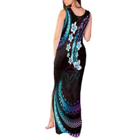 Hawaii Map Kanaka Maoli Tank Maxi Dress Fantastic Frangipani Amethyst Gradient