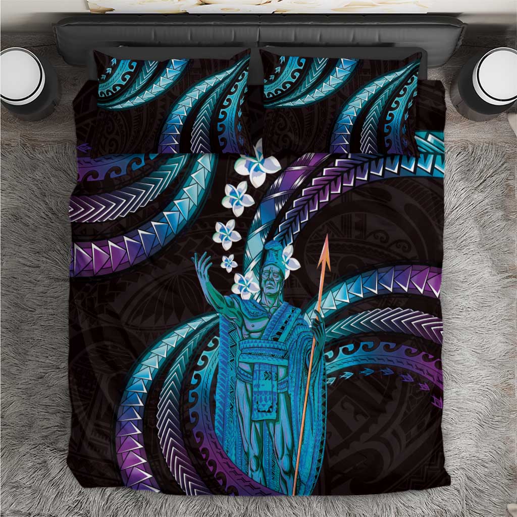 Hawaii King Kamehameha Bedding Set Fantastic Plumeria Amethyst Gradient LT01 Purple - Polynesian Pride